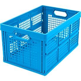 undefined, Faltbox aus Polypropylen Inhalt 40 l, ohne Deckel blau, 