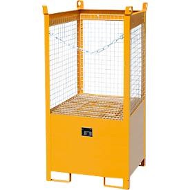 bauer, Fass-Stapelpalette Bauer FSP-1 D, Drahtgitter-Wände, Kapazität 1 x 200 l Fass, orange