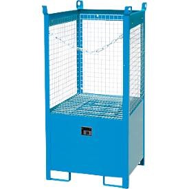 bauer, Fass-Stapelpalette Bauer FSP-1 D, Drahtgitter-Wände, Kapazität 1 x 200 l Fass, blau