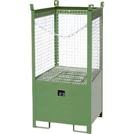 bauer, Fass-Stapelpalette Bauer FSP-1 D, Drahtgitter-Wände, Kapazität 1 x 200 l Fass, grün