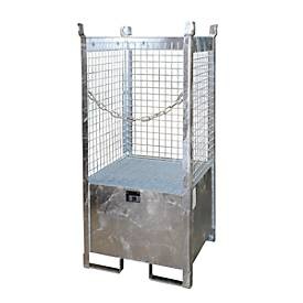 bauer, Fass-Stapelpalette Bauer FSP-1 D, Drahtgitter-Wände, Kapazität 1 x 200 l Fass, verzinkt