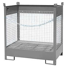 undefined, Fass-Stapelpalette Bauer FSP-2 D, Wände aus Drahtgitter, für 2 x 200 l Fass, grau