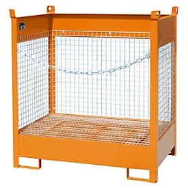undefined, Fass-Stapelpalette Bauer FSP-2 D, Wände aus Drahtgitter, für 2 x 200 l Fass, orange