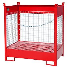 undefined, Fass-Stapelpalette Bauer FSP-2 D, Wände aus Drahtgitter, für 2 x 200 l Fass, rot
