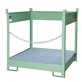 bauer, Fass-Stapelpalette Bauer FSP-4, seitlich offen, für 4 x 200 l Fass, grün, Fass-Stapelpalette Bauer FSP-4, seitlich offen, für 4 x 200 l Fass, grün