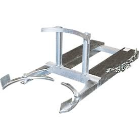 undefined, Fassheber für 1 x 220-l-Kunststofffässer verzinkt, Fassheber BAUER FH-I, Stahl, für 220 l Fässer, 300 Tragkraft, B 600 x T 1380 x H 480 mm, verzinkt