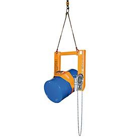 undefined, Fasskipper für Stapler- und Kranbetrieb, mit Endloskette lackiert gelborange, Fasskipper FLEX, mit Kette, orange lackiert