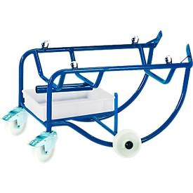 Rollcart Transportsysteme, Fasskipper für 200-Liter-Fass, mit 4 Rollen, Wanne 10 Liter
