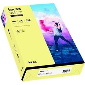 undefined, Farbiges Kopierpapier tecno colors, DIN A4, 160 g/m², hellgelb, 1 Paket = 250 Blatt, Farbiges Kopierpapier tecno colors, DIN A4, 160 g/m², hellgelb, 1 Paket = 250 Blatt
