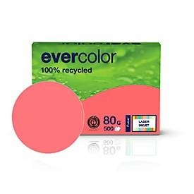 undefined, Farbiges Kopierpapier EVERCOLOR, DIN A4, 80 g/m², himbeerrot, 1 Paket = 500 Blatt, Kopierpapier A4 80g himberrot