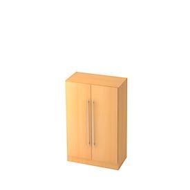 undefined, Aktenschrank Höhe 1270 mm, 2 Fachböden Dekor Buche, Flügeltürenschrank 3 OH, B 800 x T 420 x H 1270 mm, Buche-Dekor