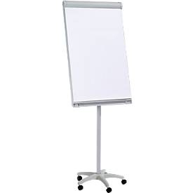 Franken, Franken Flipchart PROSerie FC41, Franken Flipchart PRO Mobil FC41, 5 Rollen, höhenverstellbar, magnethaftend, Ablageschale, Tafel 670 x 950 mm