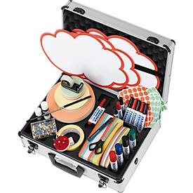 Franken, Franken Moderationskoffer PROFI Aluminium 48 cm x 16 cm x 37 cm Silber, FRANKEN Moderationskoffer Profi, Moderatorenkoffer mit Inhalt, über 2.500 Teile, Aluminium, UMK