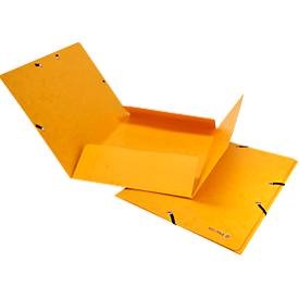 Biella, Gummibandmappe Biella, DIN A4, bis 200 Blatt, L 318 x B 242 x H 5 mm, Karton, gelb, 5 Stück, 