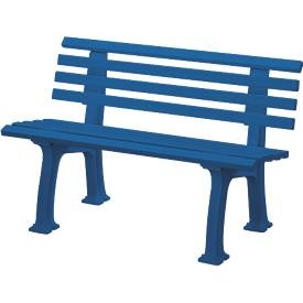 undefined, Parkbank aus Kunststoff mit 9 Leisten Breite 1200 mm, stahlblau, Gartenbank, 2-Sitzer, L 1200 mm, blau