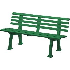 undefined, Parkbank aus Kunststoff mit 9 Leisten Breite 1500 mm, moosgrün, Sitzbank Bern, Länge 1.500 mm, 2-füssig, grün