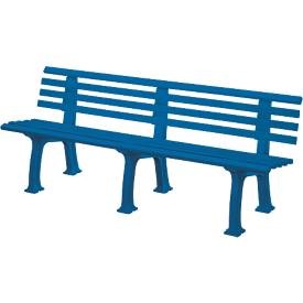 undefined, Parkbank aus Kunststoff mit 9 Leisten Breite 2000 mm, stahlblau, Sitzbank Bern, Länge 2.000 mm, 3-füssig, blau