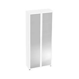 Jungheinrich PROFISHOP, Schrank Akzent, 2 Glastüren, 4 Böden, weiss, Schrank Akzent, 2 Glastüren, 4 Böden, weiss