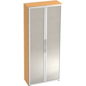 Jungheinrich PROFISHOP, Schrank Akzent, 2 Glastüren, 4 Böden, Buche, Schrank Akzent, 2 Glastüren, 4 Böden, Buche