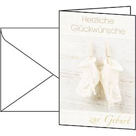 Sigel, Glückwunsch-Karten Baby, inkl. weißer Umschläge, 10 Stück