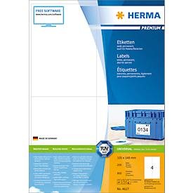 HERMA, HERMA Etiketten Premium A4 weiss 105x148 mm Papier 800 St., HERMA Universal-Etiketten Premium, 10.5 x 14.8 cm, 800 Etiketten