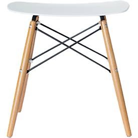 undefined, Hocker SKOLL Beine Massivholz Buche Sitzfläche weiß, Hocker Paperflow Skoll, B 470 x T 350 x H 480 mm, pflegeleichte Polypropylen-Sitzschale weiss