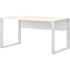 undefined, Schreibtisch TEMPIO, Rechteck, Kufen, B 1500 x T 800 x H 740 mm, weiß + Kabelführungsbügel, Home Office Schreibtisch TEMPIO, Rechteck, Kufen, B 1500 x T 800 x H 740 mm, weiß + Kabelführungsbügel