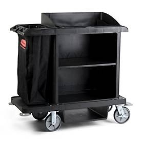 undefined, Hotelwagen Rubbermaid®, mittelgroß, Schrank mit verstellbarem Zwischenboden, Staubsaugerhalterung, Beutelhalter & Haken, Laufrollen mit Festesteller, Hotelwagen Rubbermaid®, mittelgroß, Schrank mit verstellbarem Zwischenboden, Staubsaugerhalterung, Beutelhalter & Haken, Laufrollen mit Festesteller