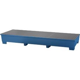 asecos, IBC-Station ASECOS, Stahl, mit Gitterrost u. Staplerschuhen, 1000 l Auffangvolumen, B 3280 x T 1300 x H 420 mm, lackiert, IBC-Station ASECOS, Stahl, mit Gitterrost u. Staplerschuhen, 1000 l Auffangvolumen, B 3280 x T 1300 x H 420 mm, lackiert