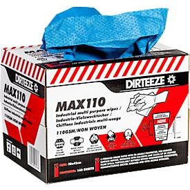 undefined, Wischtücher BxL 300 x 420 mm heavy, Wabenmuster blau, VE 160 Stk, Industrie-Vliestücher MAX110, 100 g/m², ultrasaugfähig, zug- u. abriebfest, L 300 x B 420 mm, 160 St.