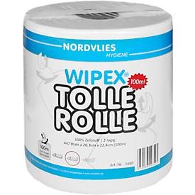 undefined, Küchenrolle Wipex Tolle Rolle , 2-lagig, weiß, 447 Blatt pro Rolle, 6 Rollen je Karton, Putztuchrolle Wipex Tolle Rolle , 2-lagig, weiß, 447 Blatt pro Rolle, 6 Rollen je Karton