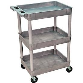undefined, SESTC111-G Kunststoffwagen Polyethylen Traglast (max.): 150 kg Grau, BASIC Kunststoff-Transportwagen, mit Wannen, 3 Etagen, grau