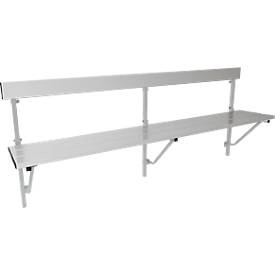 Sypro, Klappbank, Alu, L 2000 mm, lichtgrau (RAL 7035), Klappbank, Alu, L 2000 mm, lichtgrau (RAL 7035)