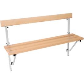 Sypro, Klappbank, Holz, L 1200 mm, lichtgrau (RAL 7035), Klappbank, Holz, L 1200 mm, lichtgrau (RAL 7035)