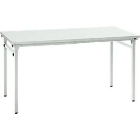 undefined, Klapptisch, stabiles 4-Fußgestell mit Spezial-Klappbeschlag, B 1400 x T 700 x H 725 mm, lichtgrau/schwarz, Klapptisch, stabiles 4-Fußgestell mit Spezial-Klappbeschlag, B 1400 x T 700 x H 725 mm, lichtgrau/schwarz