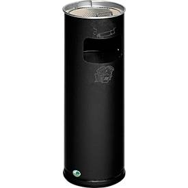 undefined, Kombiascher Volumen 17 l, HxØ 660 x 230 mm, Stahlblech granit, VAR® Ascher-Abfall-Kombination, Standmodell, 16,7 Liter, antik-silber