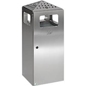 VAR, VAR® Ascher-Abfall-Kombination, mit gelochtem Dach, Stahlblech, 80 Liter, VAR® Ascher-Abfall-Kombination, mit gelochtem Dach, Stahlblech, 80 Liter