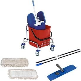 undefined, Komplett-Set Einfachfahreimer, verchromt, 25 L Eimer, Chromstiel, 10 Mopps, Komplett-Set Einfachfahreimer, verchromt, 25 L Eimer, Chromstiel, 10 Mopps