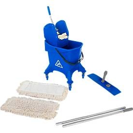undefined, Komplettset Einfachfahreimer Poly I, 30 L Eimer + 2-teiliger Chromstiel, 10 St. Mopps
