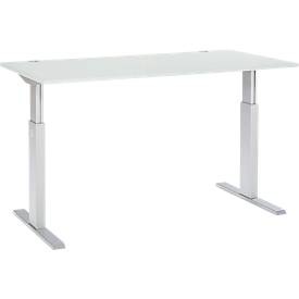 undefined, Komplettset Schreibtisch und Rollcontainer ERGO-T, einstufig höhenverstellbar, Tisch B 1600 mm, lichtgrau, Schäfer Shop Select Komplettset Schreibtisch und Rollcontainer ERGO-T, einstufig höhenverstellbar, Tisch B 1600 mm, lichtgrau