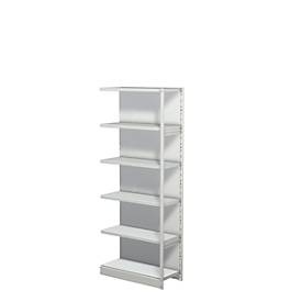 undefined, Büro-Steckregal, mit Rückwand Regalhöhe 1900 mm Anbauregal, Breite x Tiefe 760 x 300 mm, Komplettregal PROGRESS 500 T, Anbaufeld, mit Rückwand, H 1900 x B 750 x T 340 mm