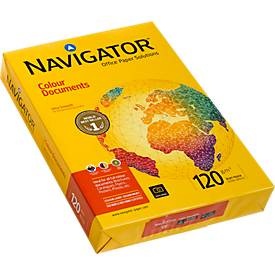 Navigator, Navigator Colour Documents Kopier-/ Druckerpapier DIN A3 120 g/m² Weiss 500 Blatt, Kopierpapier Navigator Colour Documents, DIN A3, 120 g/m², hochweiss, 1 Paket = 500 Blatt