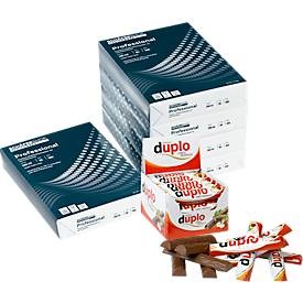 Schäfer Shop Genius, Kopierpapier Schäfer Shop Genius Professional, DIN A4, 80 g/m², weiss, 4 Karton = 20 x 500 Blatt + GRATIS Ferrero Duplo 40 Riegel, Kopierpapier Schäfer Shop Genius Professional, DIN A4, 80 g/m², weiss, 4 Karton = 20 x 500 Blatt + GRATIS Ferrero Duplo 40 Riegel