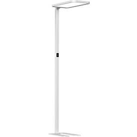 Dotlux, LED-Stehleuchte Butler, für Bildschirmarbeitsplatz, LED-Stehleuchte Butler, 80 W, 8800 lm, 4000 K, bildschirmarbeitsplatzfähig, direkt/indirekt leuchtend, stufenlos dimmbar, Bewegungssensor, silber