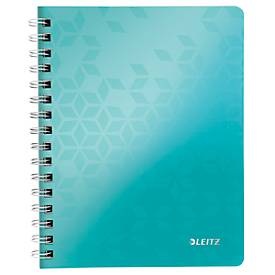 Leitz, LEITZ Notizbuch WOW 4639, DIN A5, liniert, eisblau, Leitz Spiralbuch WOW, PP, A5, eisblau, 4639-00-51, (80 Blatt)