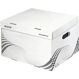 Leitz, Leitz easyboxx Aufbewahrungsbox mit Klappdeckel Weiss Karton 43,3 x 36,4 x 26,3 cm 15 Stück, Leitz easyboxx Aufbewahrungsbox 6137 Mit Klappdeckel Größe L Weiß Karton 43,3 x 36,4 x 26,3 cm 15 Stück