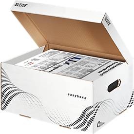 Leitz, Leitz easyboxx Aufbewahrungsbox mit Klappdeckel Weiss Karton 35,5 x 25,2 x 19,3 cm 15 Stück, Leitz easyboxx Aufbewahrungsbox 6135 Mit Klappdeckel Größe S Weiß Karton 35,5 x 25,2 x 19,3 cm 15 Stück