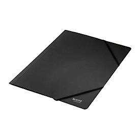 Leitz, Leitz® Eckspanner Recycle, A4, bis zu 250 Blatt, Gummizugverschluss, CO2-neutral, zu 100 % recycelbar, Blauer Engel, Recyclingkarton, schwarz, Leitz Eckspannmappe Recycle, A4, schwarz, Karton, 3908-00-95