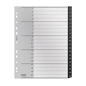 Leitz, LEITZ Register Recycle PP schwarz A4 1211-00-00 Zahlen 1-20, Leitz Register Recycle, PP, schwarz, A4, Zahlen 1-20, 1211-00-00