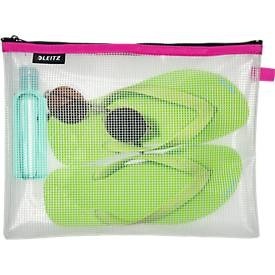 Leitz, Leitz WOW Traveller Zip-Beutel, wasserabweisend, durchsichtiges Material, Grösse L, pink, Leitz WOW Traveller Zip-Beutel, wasserabweisend, durchsichtiges Material, Grösse L, pink